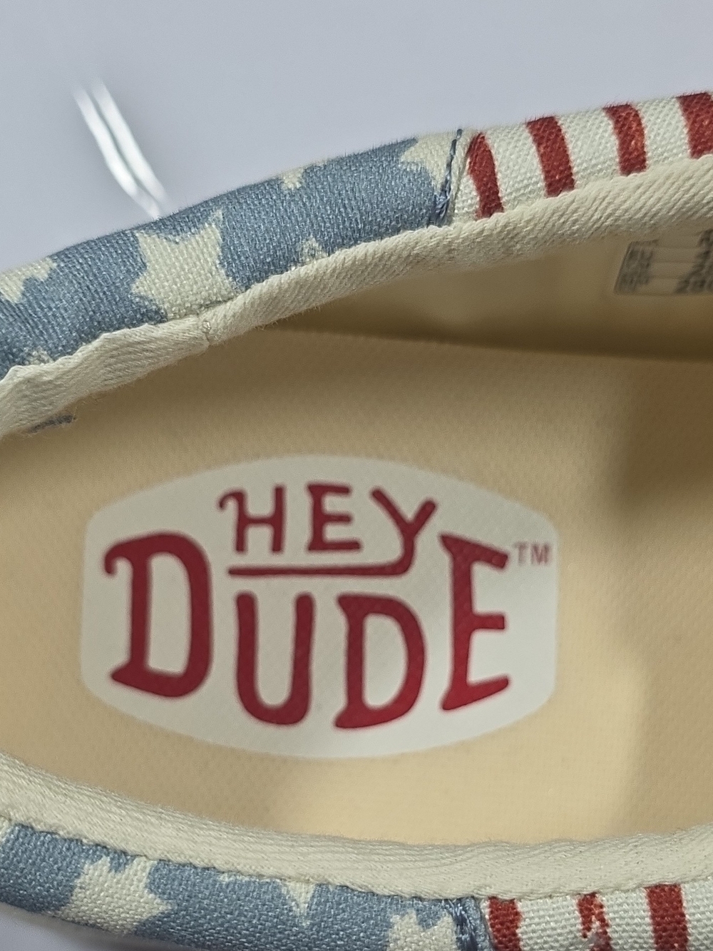 Hey Dude Men's Americana Stripe Canvas Shoes - Cream, Red, Blue - Picture 5 of 7